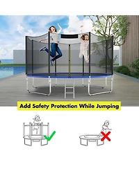 Skonyon 14-ft Trampoline Replacement Protection Enclosure Net with Zipper