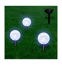 vidaXL Solar Bowl 3 Led Garden Lights with Spike Anchors & Solar Panel