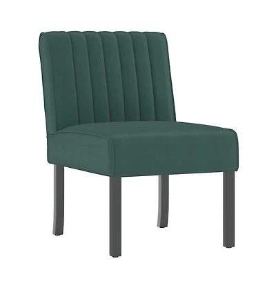 Slipper Chair Dark Green Velvet