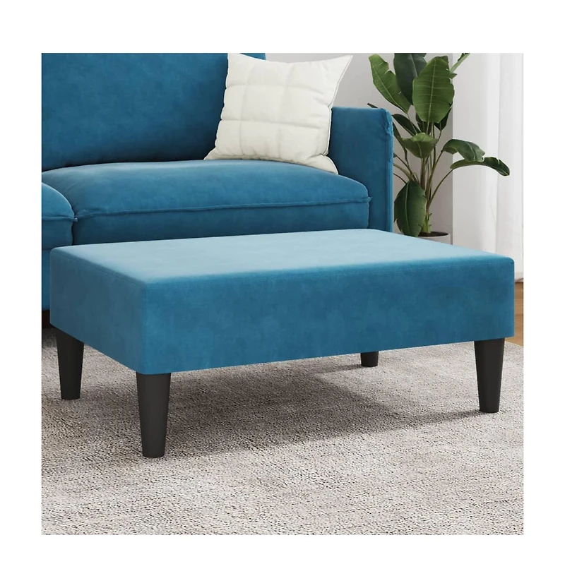vidaXL Footstool Blue 30.3"x21.7"x12.2" Velvet