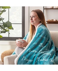 Chanasya Premium Sympathy Warm Hugs Gift Throw Blanket - for Positive Energy Love Support Comfort - Breast Cancer Chemo Get Well Purple Gift Blanket