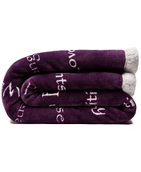 Chanasya Premium Sympathy Warm Hugs Gift Throw Blanket - for Positive Energy Love Support Comfort Breast Cancer Chemo Get Well Purple