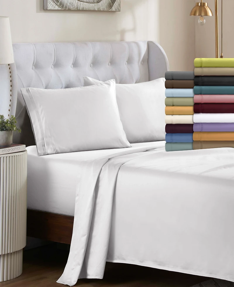 Superior 650-tc Egyptian Cotton Solid Deep Pocket Sheet Set, California King