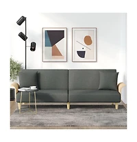 vidaXL Sofa Bed with Armrests Dark Gray Fabric