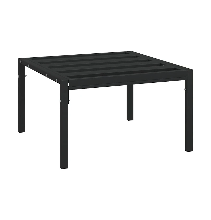 vidaXL Patio Coffee Table Black 23.6"x23.6"x13.8" Steel