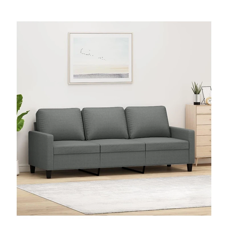 vidaXL 3-Seater Sofa Dark Gray 70.9" Fabric