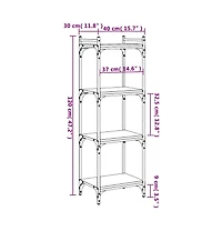 Bookcase 4-Tier Brown Oak 15.7"x11.8"x47.2" Engineered Wood