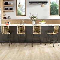 Homcom Modern Rat Bar Stools Set of for Kitchen Seating