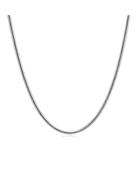 Bling Jewelry Flexible Strong Thick 320 Gauge 3MM Sterling Silver Magic 8-Sided Snake Chain Necklace Inch