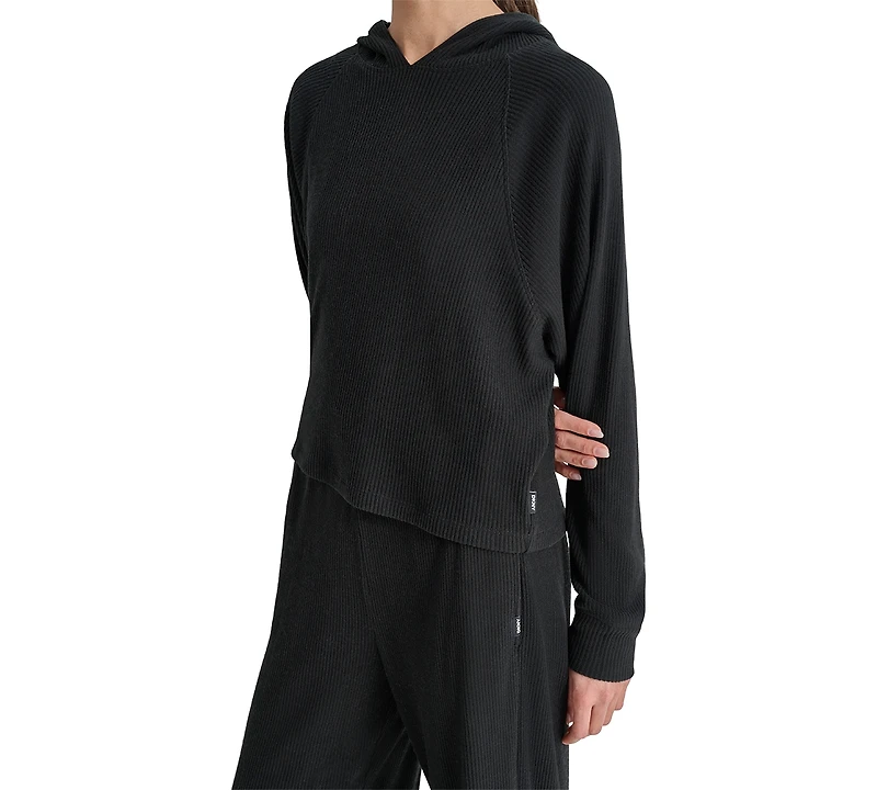 Dkny Sport Women's Ribbed Hoodie Pullover