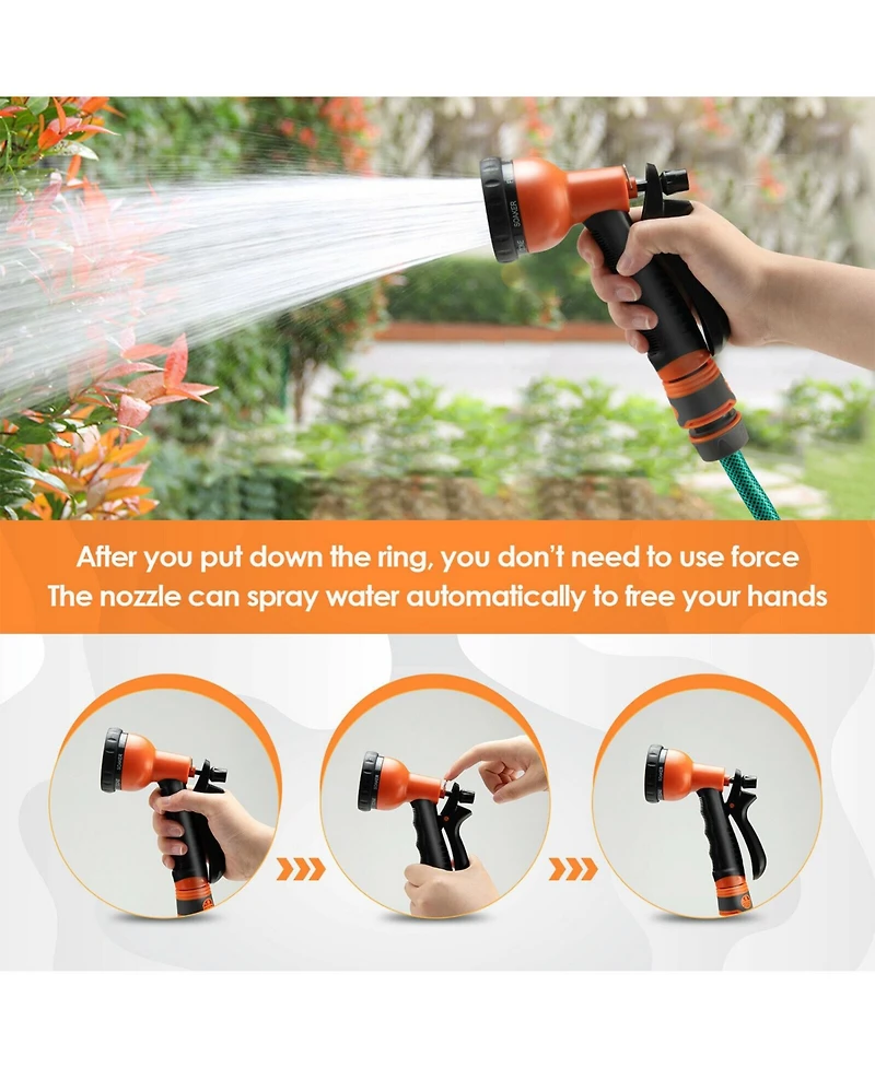 Givimo 98ft Wall Mounted Retractable Garden Hose Reel with Hose Nozzle and Auto Rewind