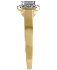 Diamond Emerald-Cut Halo Engagement Ring (1/2 ct. t.w.) in 14k Gold