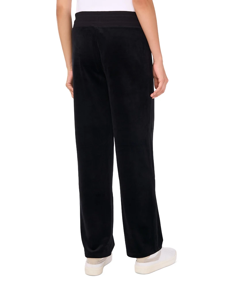 Vince Camuto Women's Velour Drawstring-Waist Straight-Leg Pants