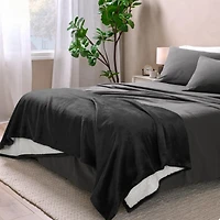 Bare Home Fleece Sherpa Blanket, Throw
