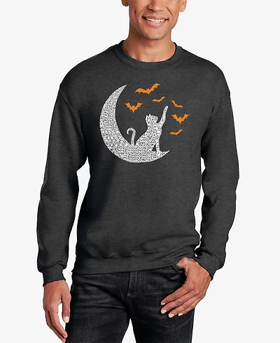La Pop Art Men's Lunar Bats Word Crewneck Sweatshirt