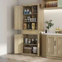 Homcom 72" Tall Kitchen Pantry Storage Cabinet with Rat Doors and Drawer