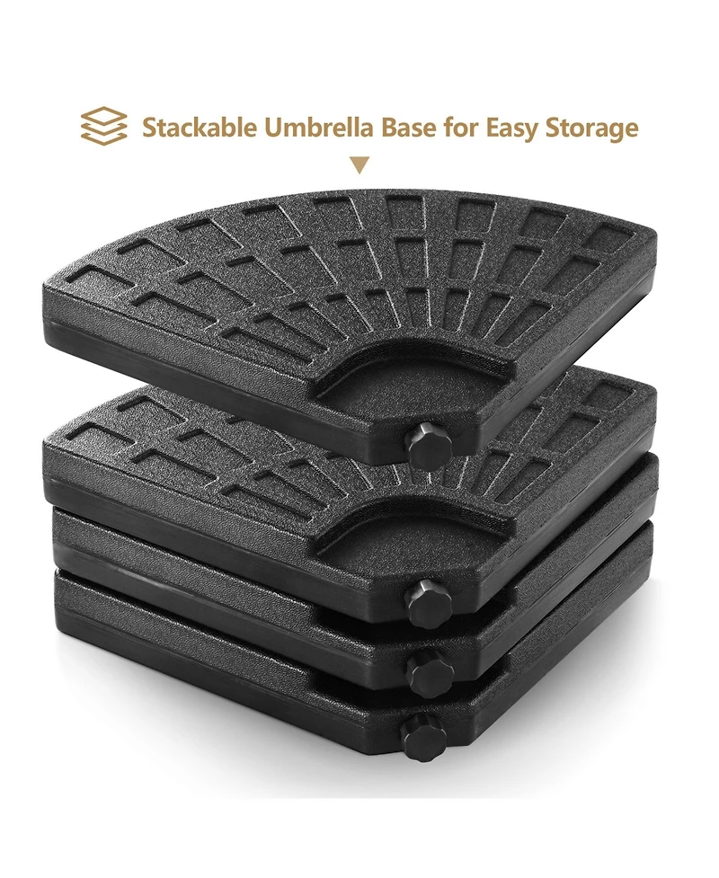 Givimo 4 Pieces Round Cantilever Umbrella Base with Carry Handles for Garden