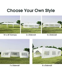 Givimo 10 x 30 Feet Outdoor Canopy Tent with 6 Removable Sidewalls and 2 Doorways