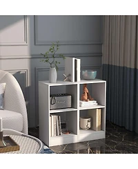 Sugift 2 Pieces 2-tier Bookcase Set with Anti-toppling Device