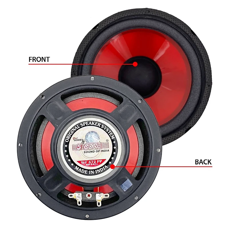 5Core 6 Inch Subwoofer speaker 300 Watt Car Subwoofer 4 Ohm Replacement Sub Woofer