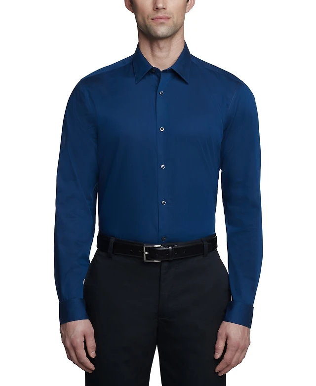 Calvin Klein Steel Men's Slim-Fit Non-Iron Herringbone Dress Shirt |  MainPlace Mall