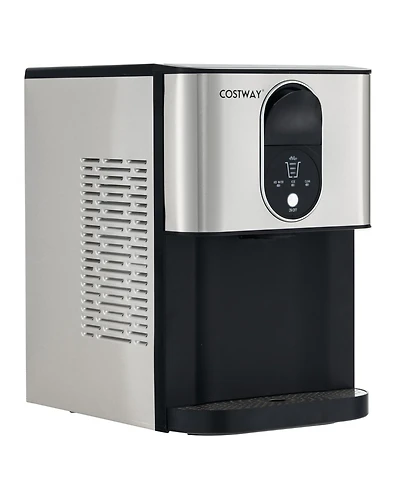 Slickblue Self Dispensing Nugget Ice Maker Countertop with Soft Chewable Pellet Ice Cubes