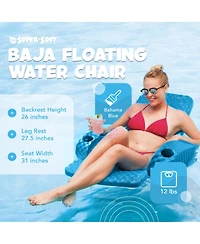 Trc Recreation Folding Baja Chair Swimming Pool Float Armchair, Marina Blue