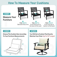 Aoodor 22'' x 24'' Outdoor Deep Seat Chair Cushion Set Olefin Fabric Slipcover and Sponge Foam (Set of 2 Seats, 2 Backs