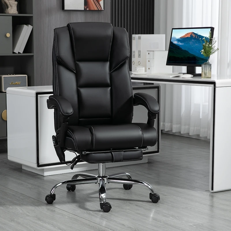 Vinsetto Vibration Massage Office Chair with Lumbar Heat, Footrest,