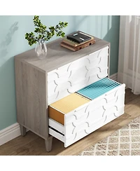 Tribesigns 2-Drawer File Cabinet, Lateral Filing Office Storage Printer Stand with Drawer for Home