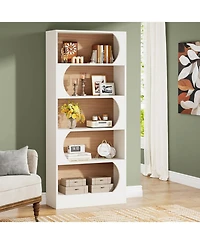 Tribesigns Modern 5-Tier Bookcase, 71-Inch Tall Freestanding Bookshelf with Storage Shelves, Large Open Bookcases Wood Display Shelving Unit
