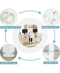 Tribesigns 79 Inch Extra Long Desk, Double Desk with 2 Drawers, Two Person Computer Storage Shelves, Writing Table Study for