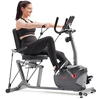 Sunny Health & Fitness Performance Interactive Series Recumbent Exercise Bike with SunnyFit App Connectivity