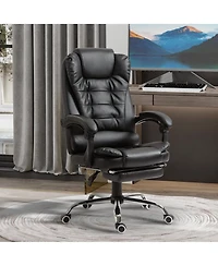 Homcom Executive Office Chair with Footrest, Padded Armrests,