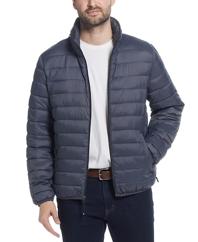 Weatherproof Men's Packable Neck Pillow Zip-Front Quilted Jacket