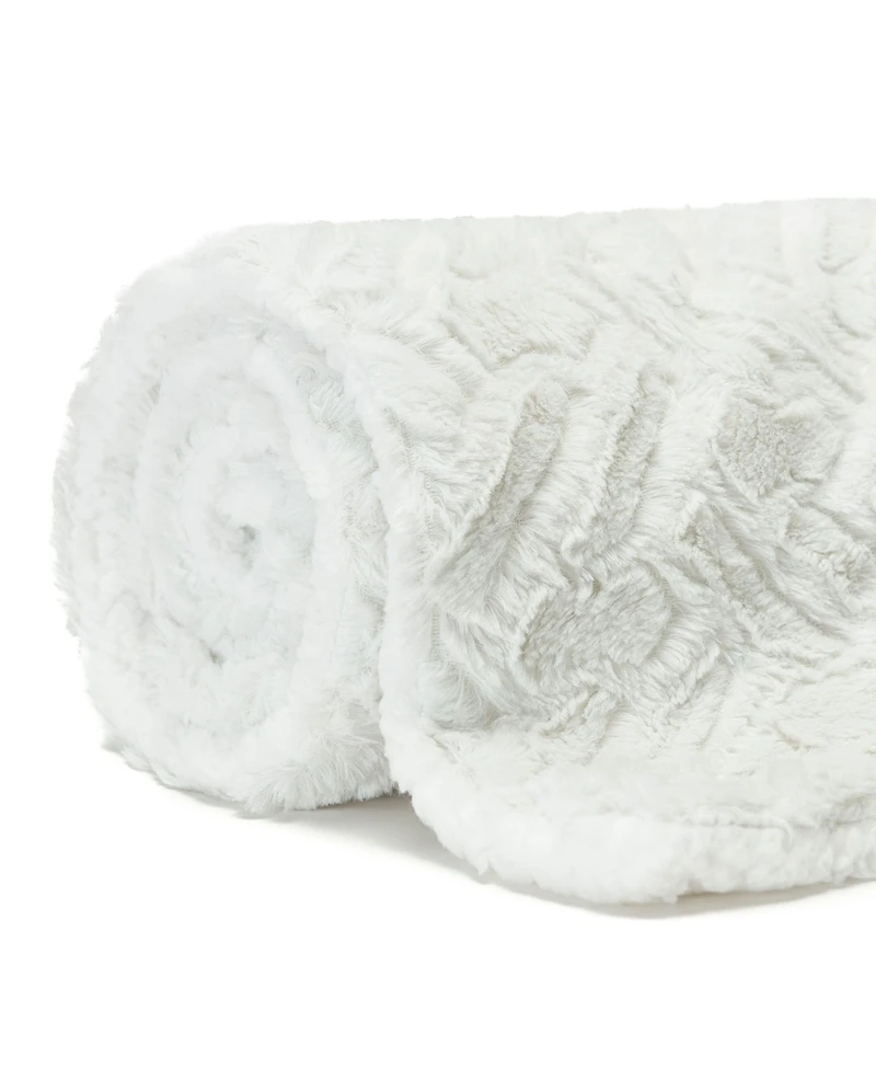 Chanasya Premium Soft Cloud Faux Fur Throw Blanket - Plush, Sherpa & Minky 50" x 65” Orange