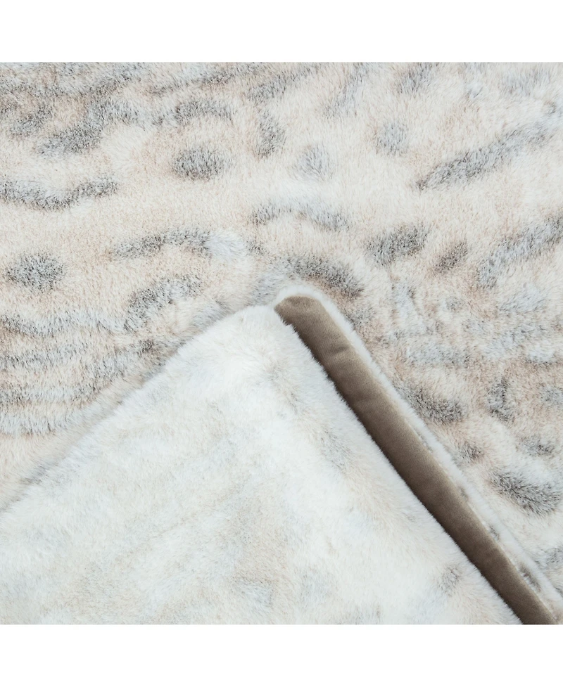 Chanasya Premium Faux Fur Ombre Throw Blanket - Super Soft, Lightweight Minky Blanket with Fuzzy Sherpa Side - 50" x 65” - Gray