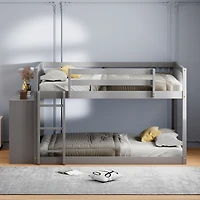 Streamdale Full over Bunk Bed with 4 Drawers and 3 Shelves-Gray