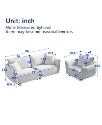 Streamdale Modern 4-Seater Sofa Combo for Living Room with Pillows
