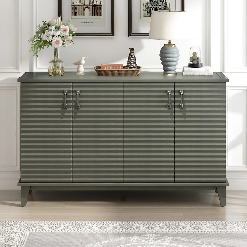 Streamdale Antique Gray 4-Door Sideboard with Adjustable Shelves
