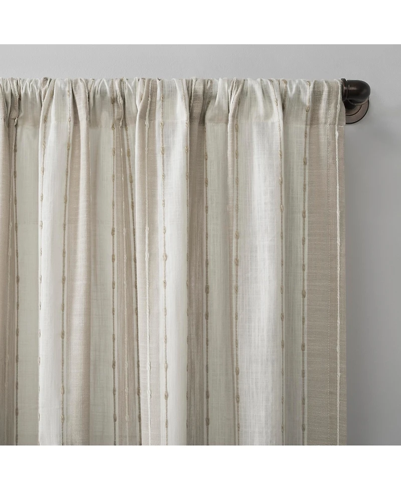 Slub Texture Stripe Cotton Curtain
