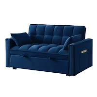 Streamdale Furniture Navy 4-in-1 Loveseat Sofa Bed with Storage