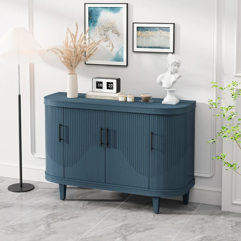 Streamdale Furniture Modern Curved Cabinet with Storage