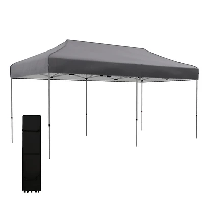 10' x 20' Instant Pop Up Canopy: Adjustable Height, Wheels for Easy Transport
