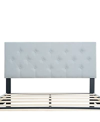 Streamdale Furniture Modern Button Tufted Upholstered Bed Frame, Grey