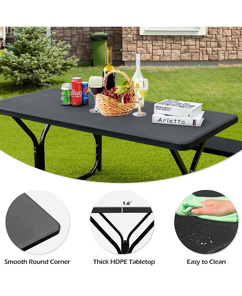 Picnic Table Bench Set Outdoor Backyard Patio Garden Party Dining All Weather