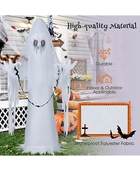Sugift 8 Feet Halloween Inflatable Haunting Ghost Bride with Flame Led Light
