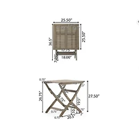 Streamdale Acacia Wood 25" Foldable Bistro Set, Gray