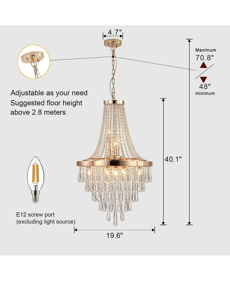 Streamdale Contemporary Crystal Chandeliers Luxury Lighting for Your Home