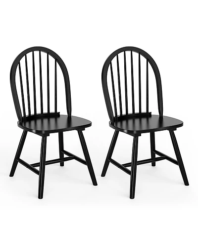 Set of 2 Vintage Wood Chair with Spindle Back for Dining Room